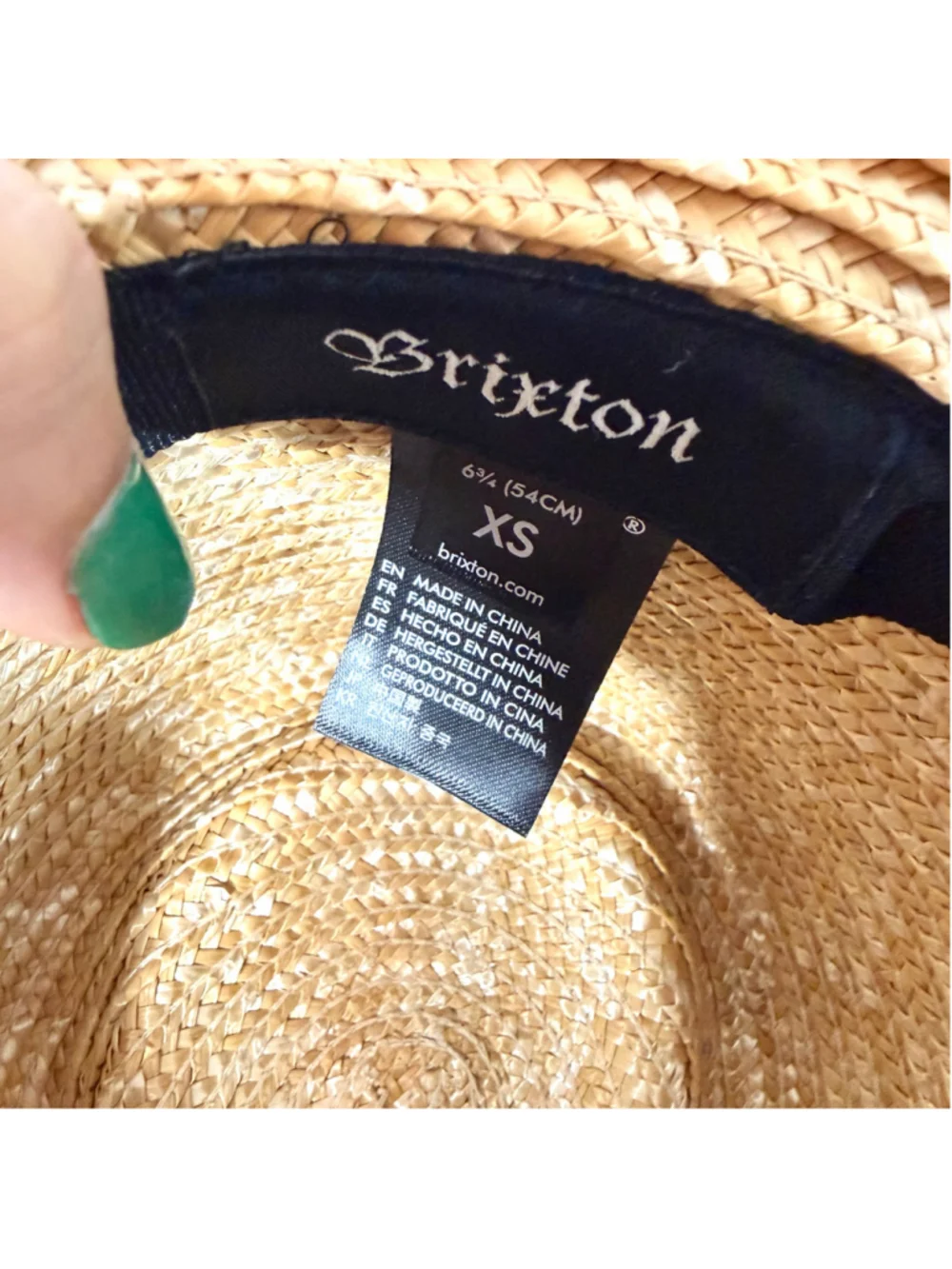 Women's Brixton Beige Joanna Straw Hat with Black Band Size XS